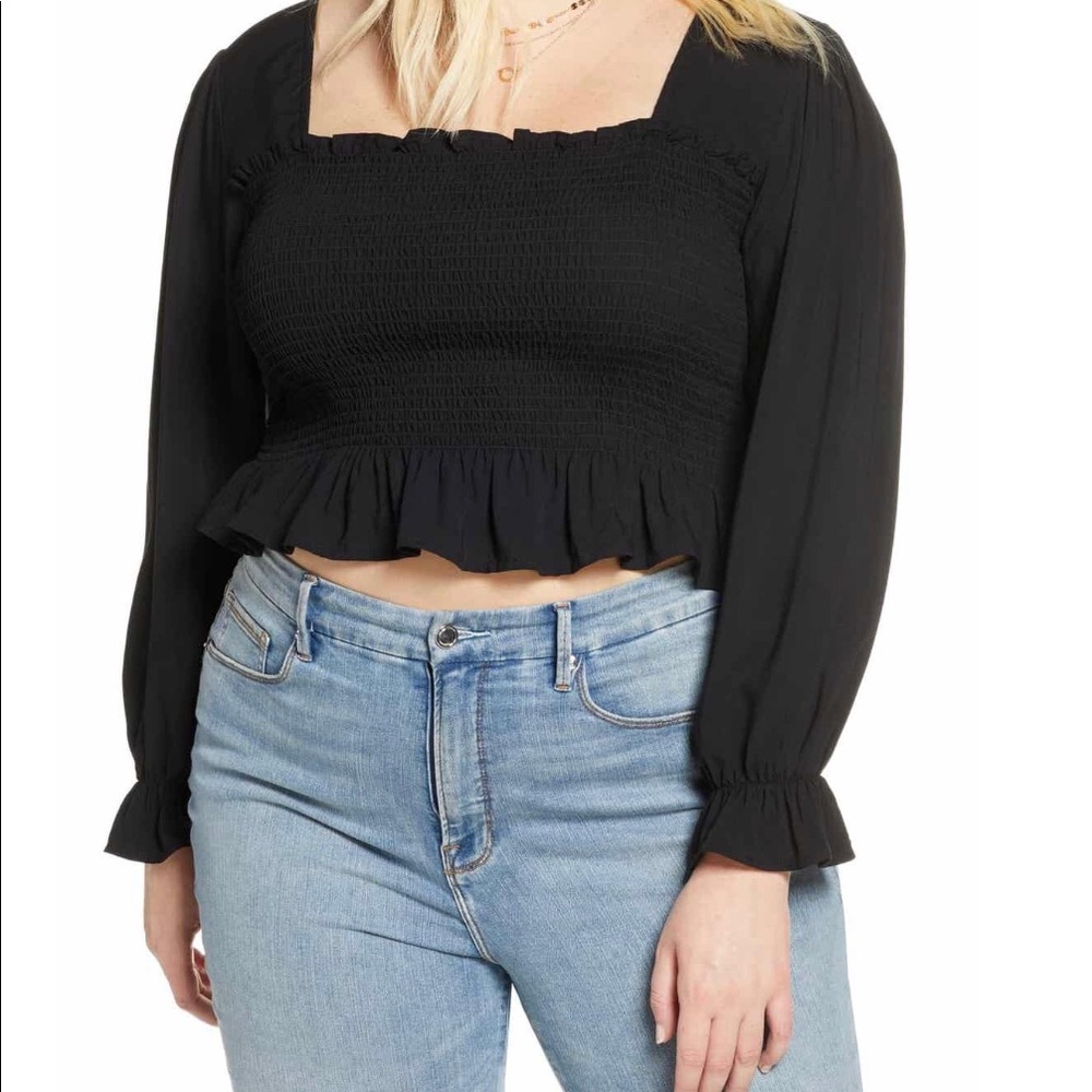 Nordstrom BP Smocked Peplum Top